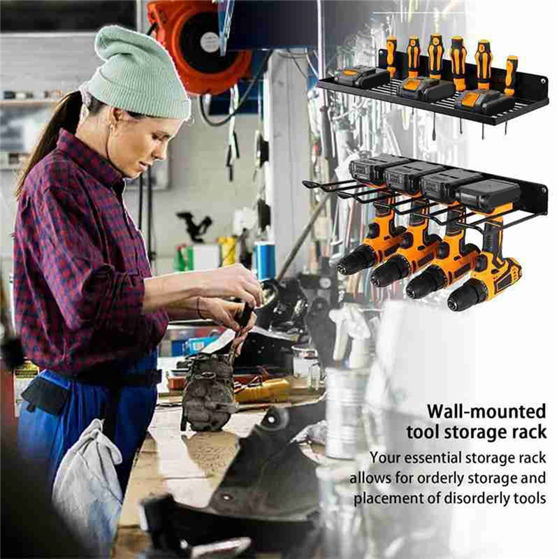 Workshop Tools Shelf - Hand Drill Tool Holder Wall Mount