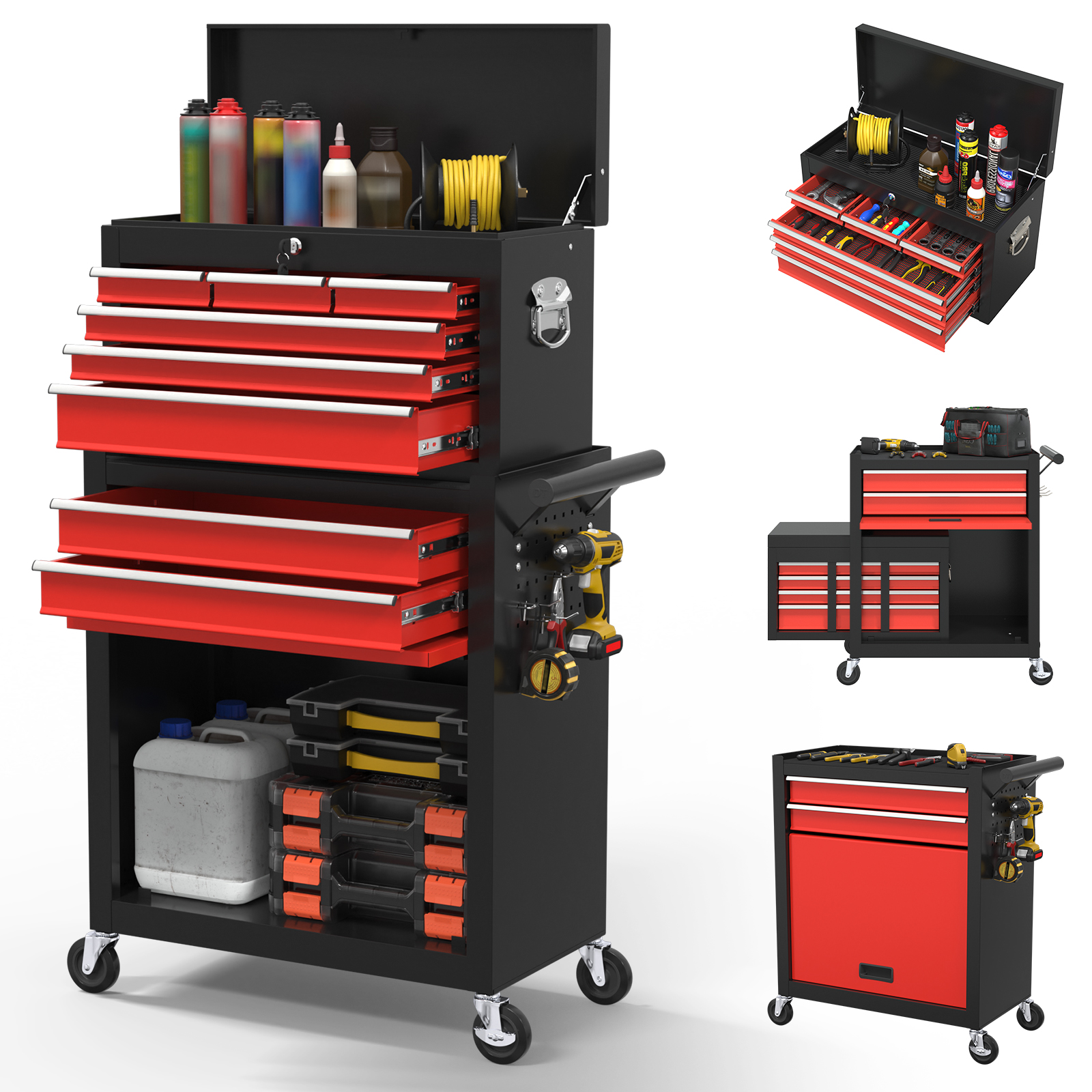 Tools Box For Workshop - 5/8-Drawer Tool Chest Rolling Tool Cart