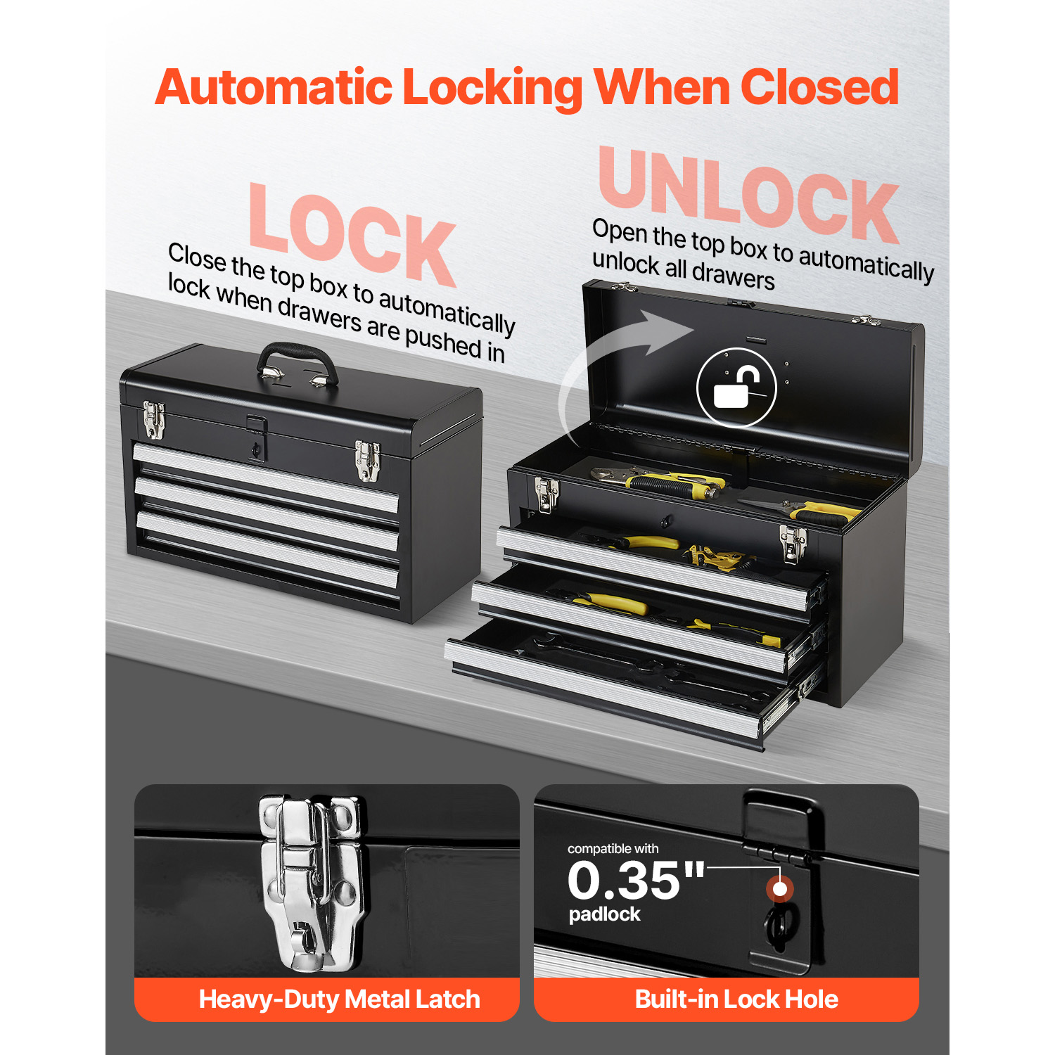 SucceBuy 20in 3-Drawer Metal T - Tools Box For Workshop ulasan dan harga