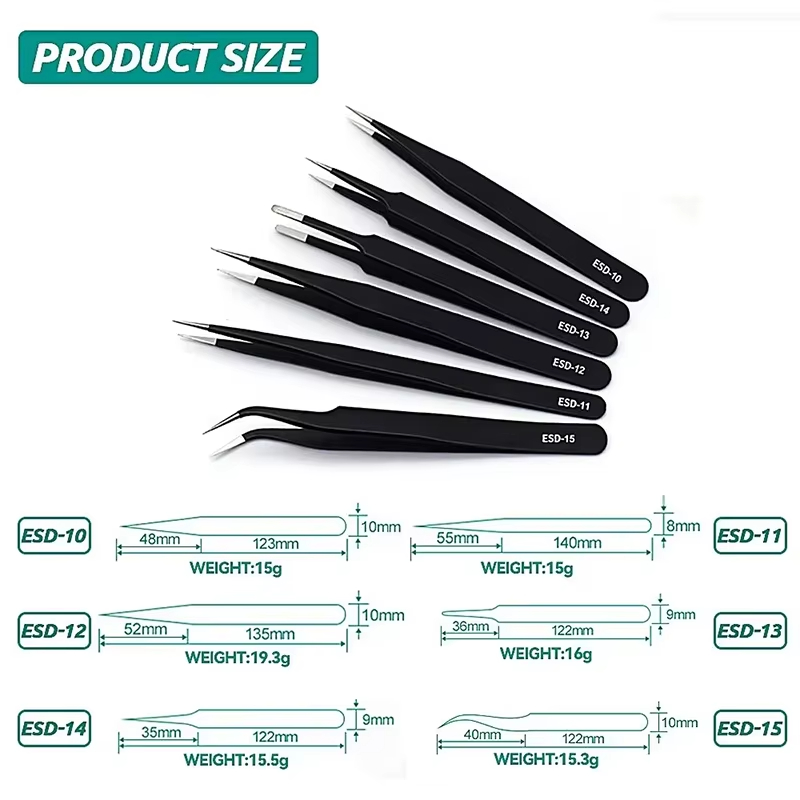 Stainless Steel Black Tweezers - Maintenance Workshop Tools ulasan dan harga
