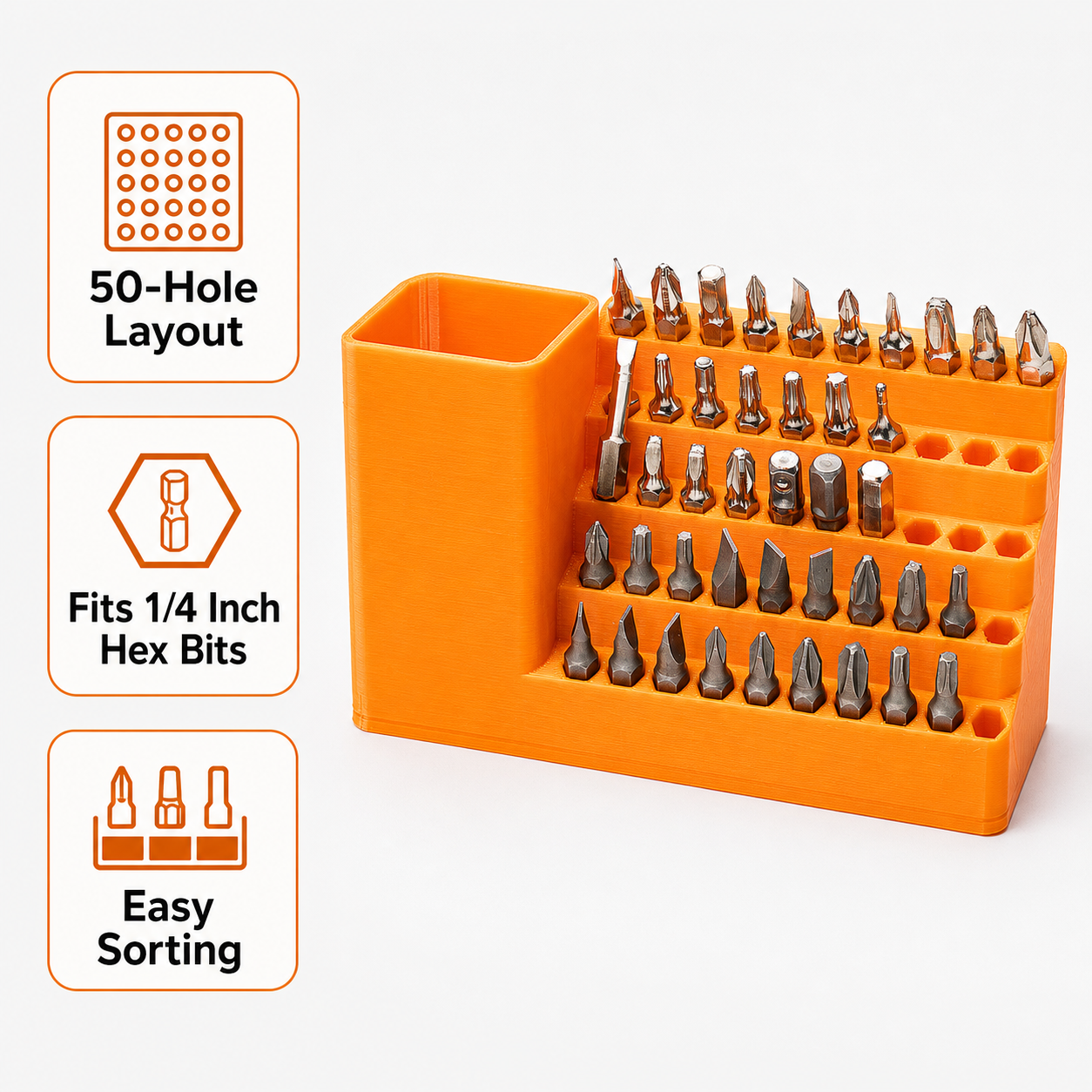 50-Hole Hex Screwdriver Bit St - Tools Box For Workshop ulasan dan harga