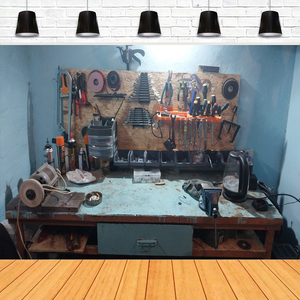 Photography Backdrop Modern Ga - Workshop Tools Background ulasan dan harga