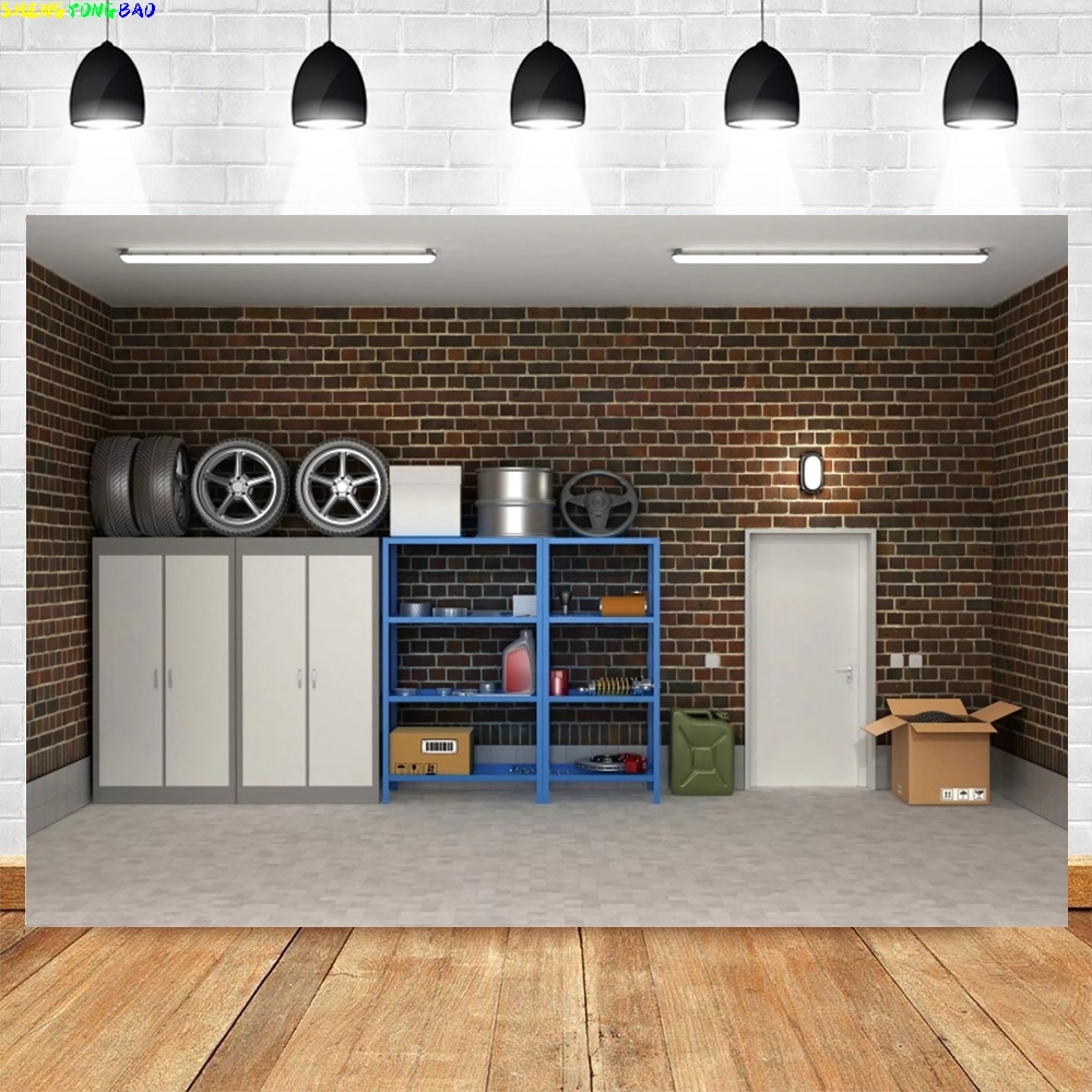 Vintage Garage Backdrop for Ph - Workshop Tools Background ulasan dan harga