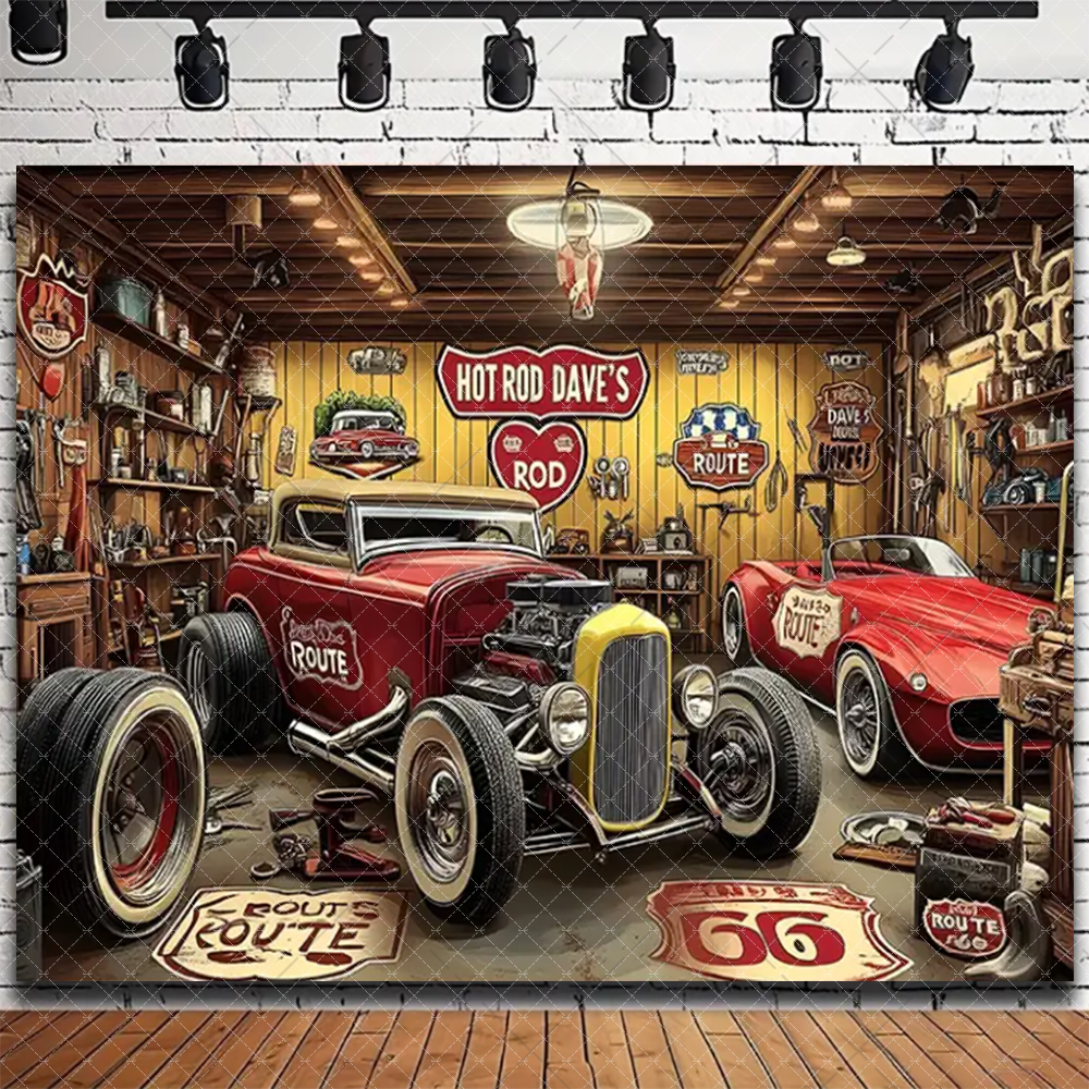 Retro Motorcycle Car Repairs G - Workshop Tools Background ulasan dan harga
