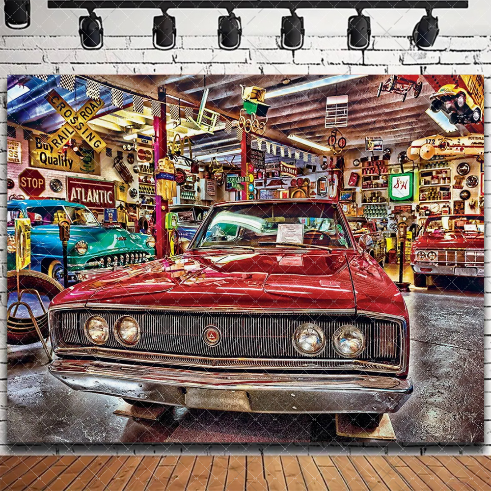 Retro Motorcycle Car Repairs G - Workshop Tools Background ulasan dan harga
