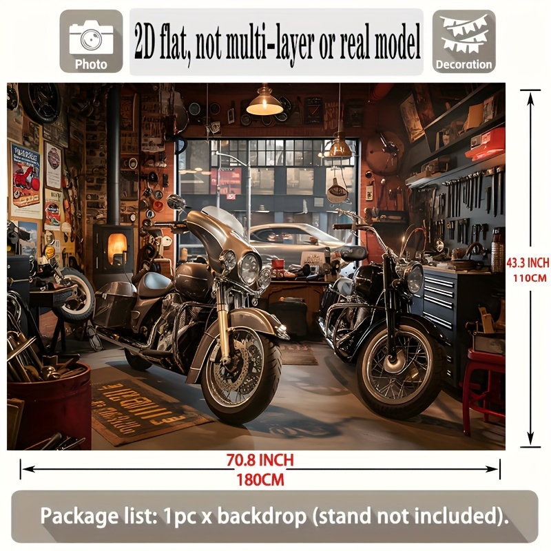 Motorcycle Garage Tapestry Cla - Workshop Tools Wall ulasan dan harga