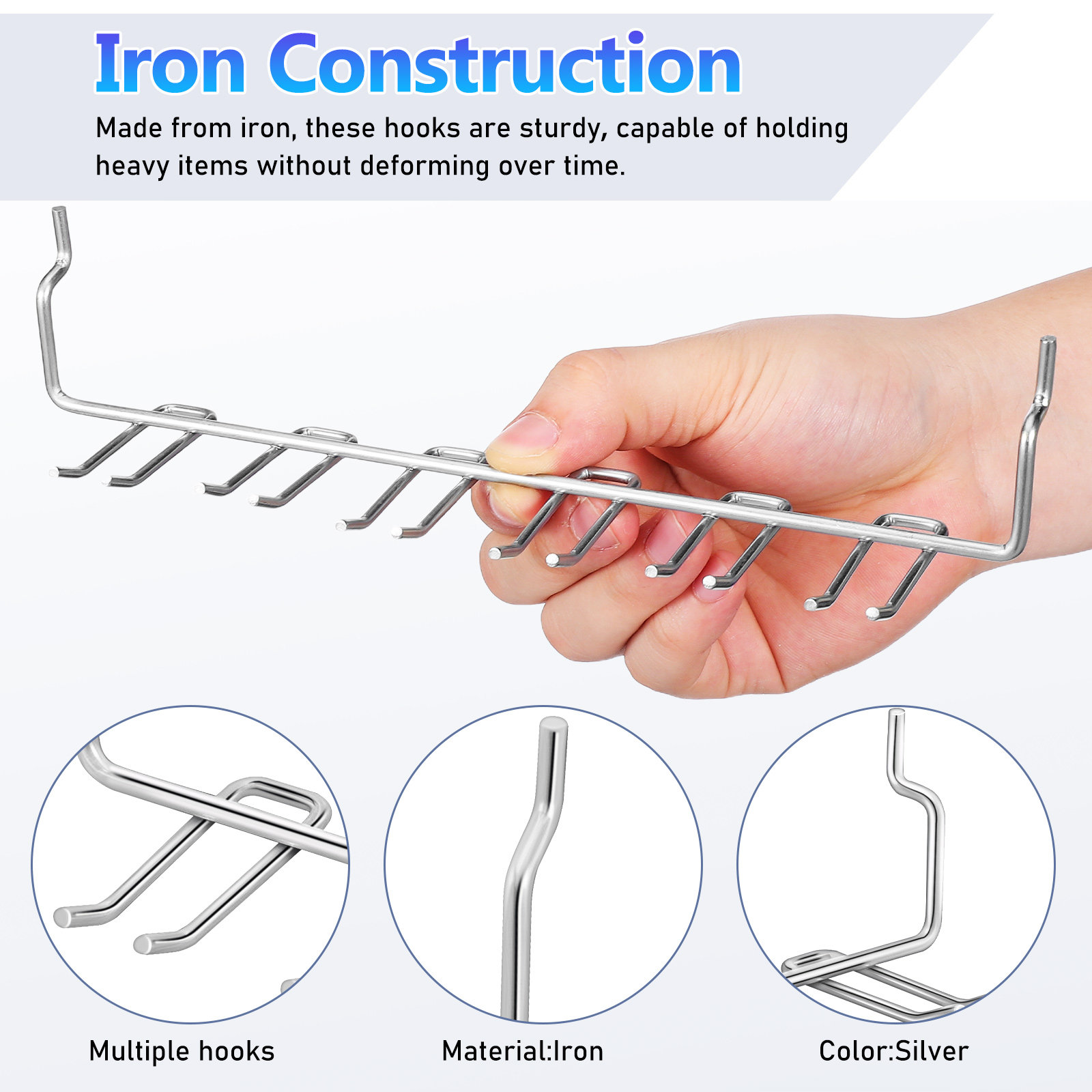 2Pcs Versatile Iron Pegboard T - Workshop Tools Hanger ulasan dan harga
