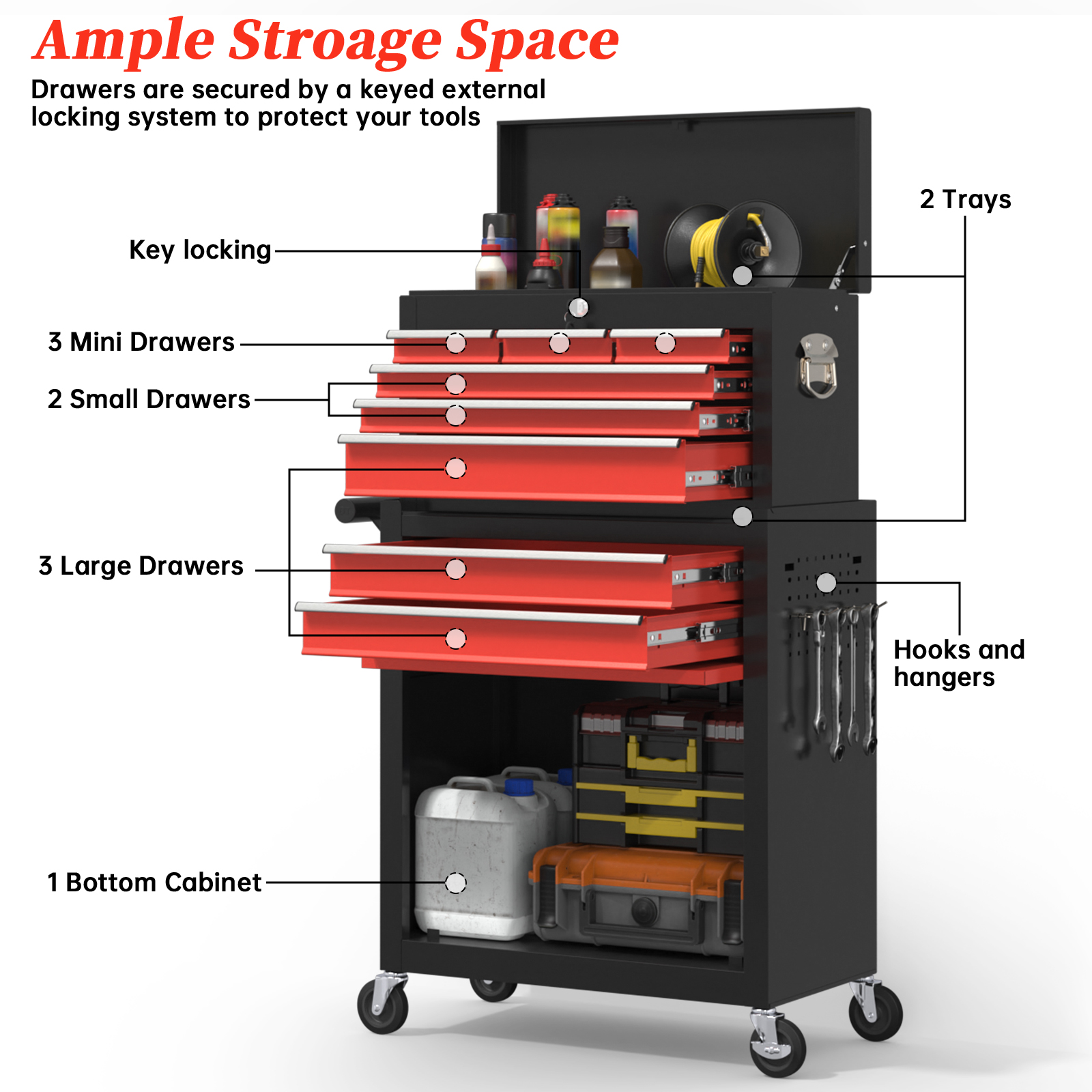 5/8-Drawer Tool Chest Rolling  - Tools Box For Workshop ulasan dan harga