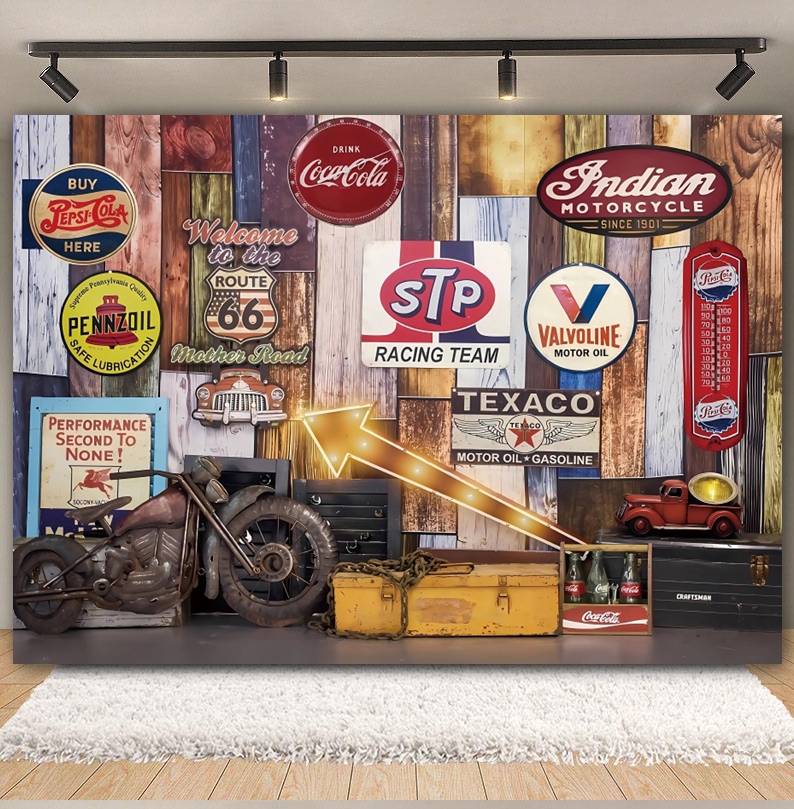 Vintage Garage Backdrops Car R - Workshop Tools Background ulasan dan harga