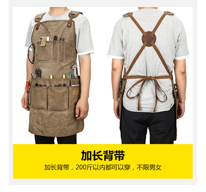 Heavy-Duty Thick Canvas Apron  - Workshop Tools Logo ulasan dan harga