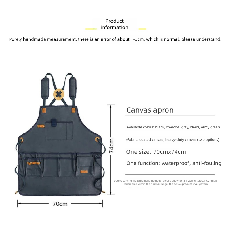 Heavy-Duty Thick Canvas Apron  - Workshop Tools Logo ulasan dan harga