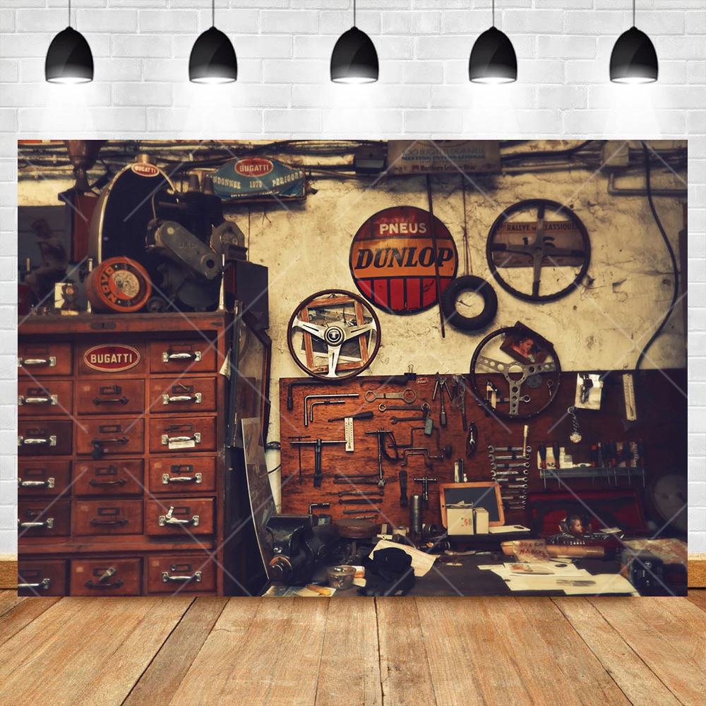 Retro Motorcycle Car Repairs G - Workshop Tools Background ulasan dan harga
